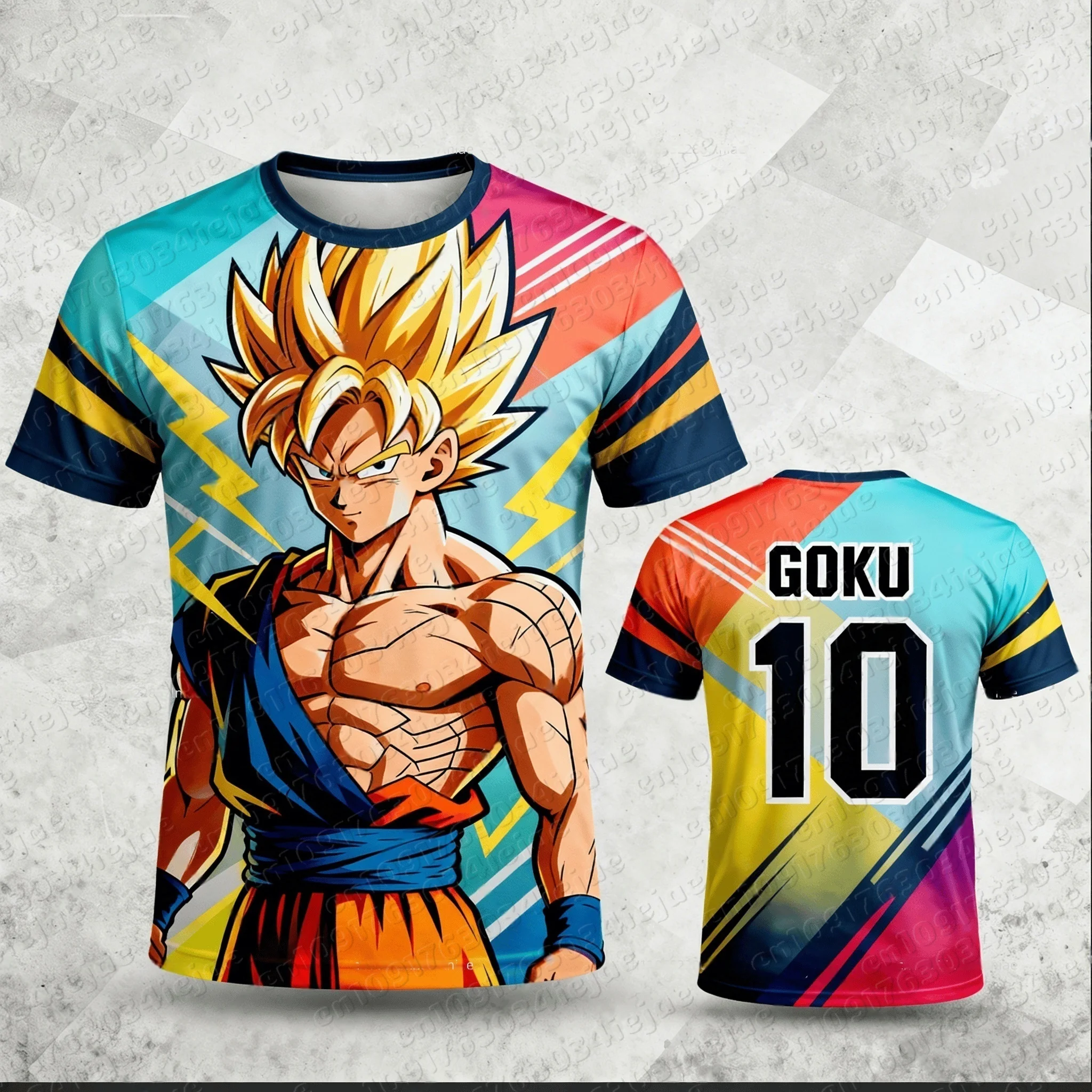 Camiseta de Dragon Ball para niños, camiseta con figuras de Anime Son Goku Super Saiyan, camisetas para niños, ropa para niños, camiseta de manga corta de verano