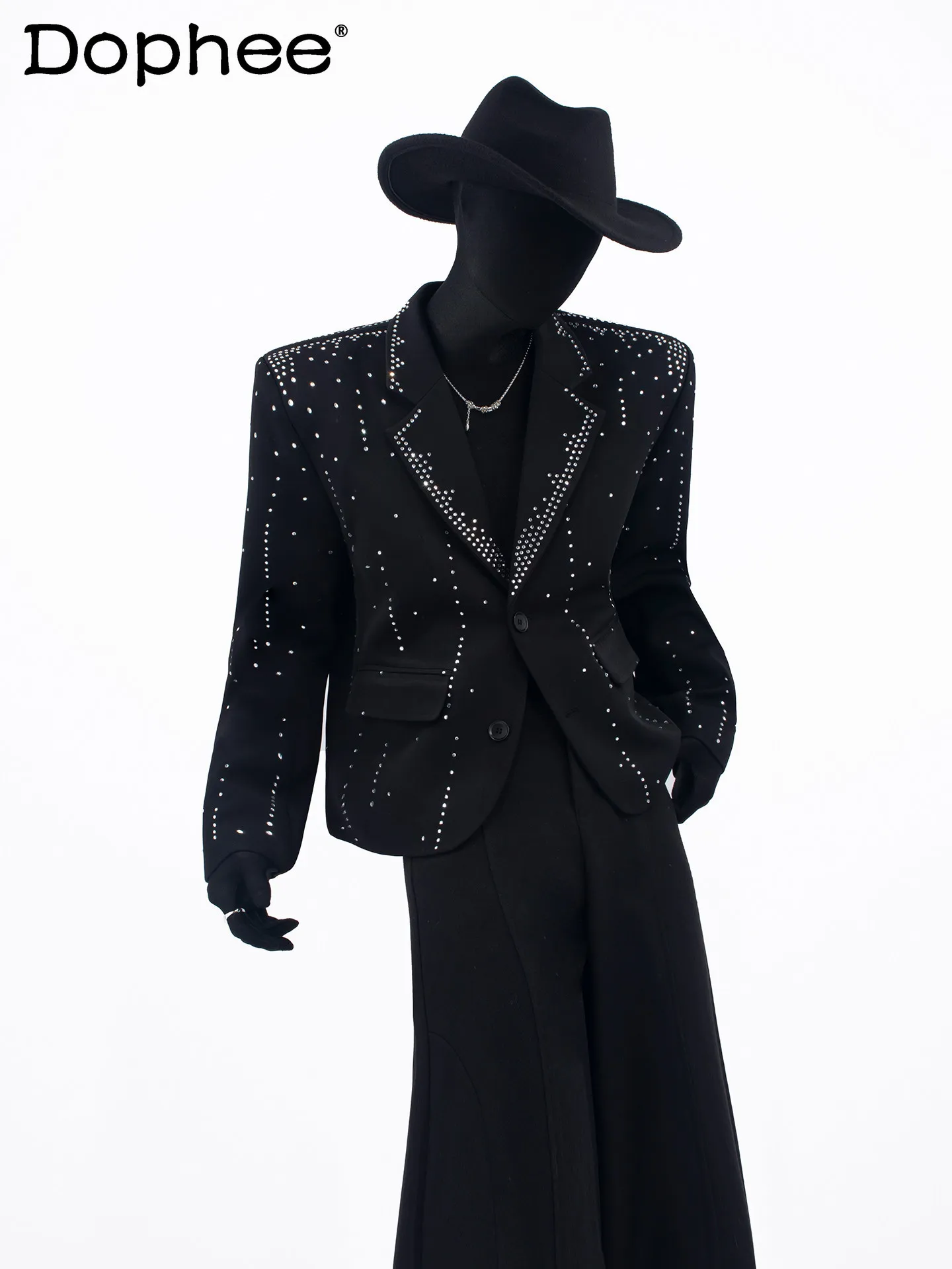 

2025 New Men's Suit Jacket Design Heavy Rhinestone Loose Casual Fashion Trendy Stylish Blazer