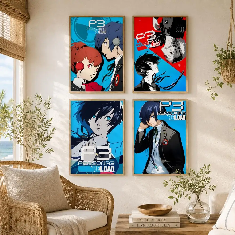 Video Game P-Persona 3 Painting Calligraphy High-Quality Canvas Wall Mural Crease-Free For Living Room Bedroom Interiors