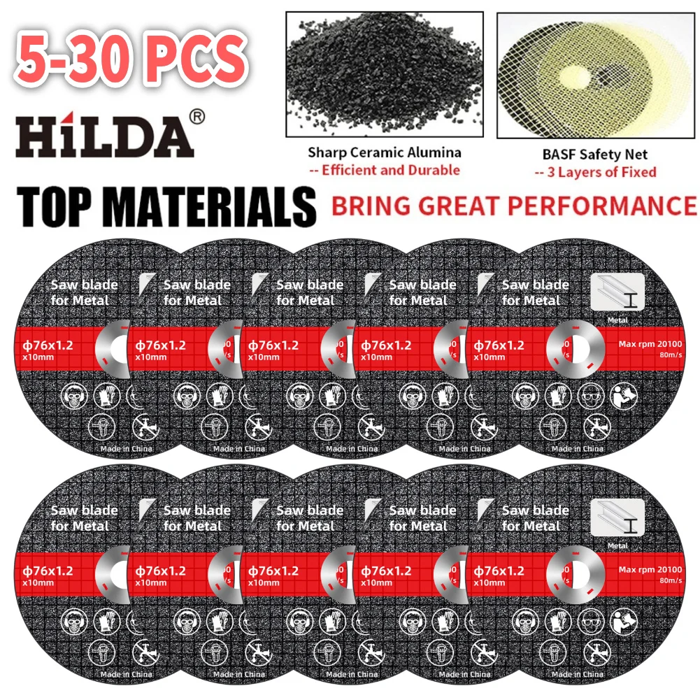 5-30PCS 76mm Metal Cutting Discs High Hardness Sanding Cutting Discs Cut Off Circle Wheels Blades Angle Grinder Accessories