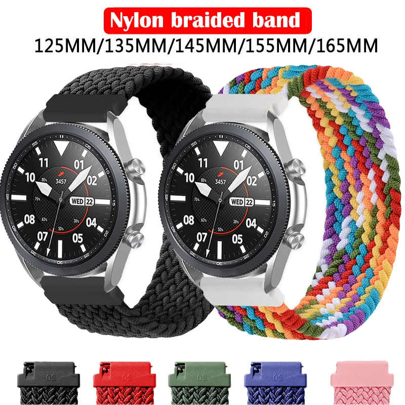 

Braided Solo Loop Nylon Strap for Samsung Galaxy watch 46mm/Active 2 42mm/Huawei watch GT/Amazfit GTR for 22mm 20mm elastic band