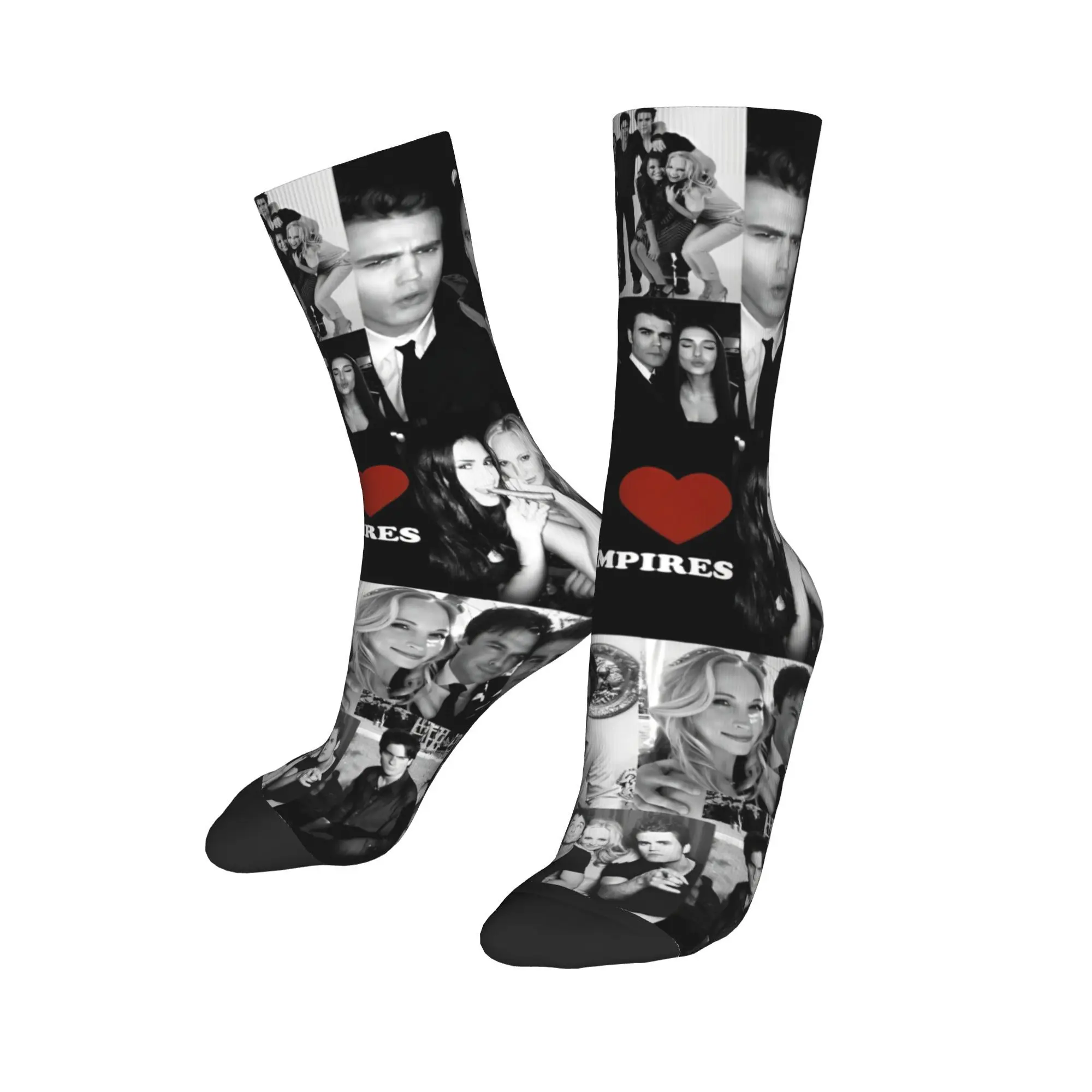 Men Women The Vampire Diaries i love Vampire Socks Cotton Casual  Socks Novelty Merchandise Middle Tube Stockings Amazing Gift