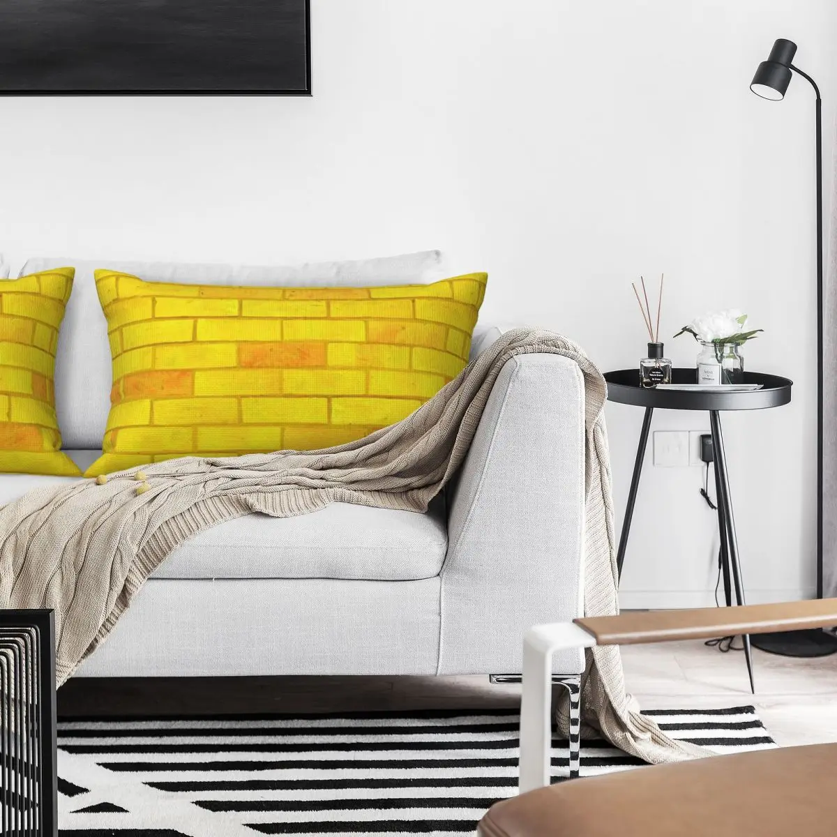Yellow Brick Road Rectangle Linen Pillowcase Cushion Cover Polyester Decorative Bedroom Home Comfort Throw Pillow