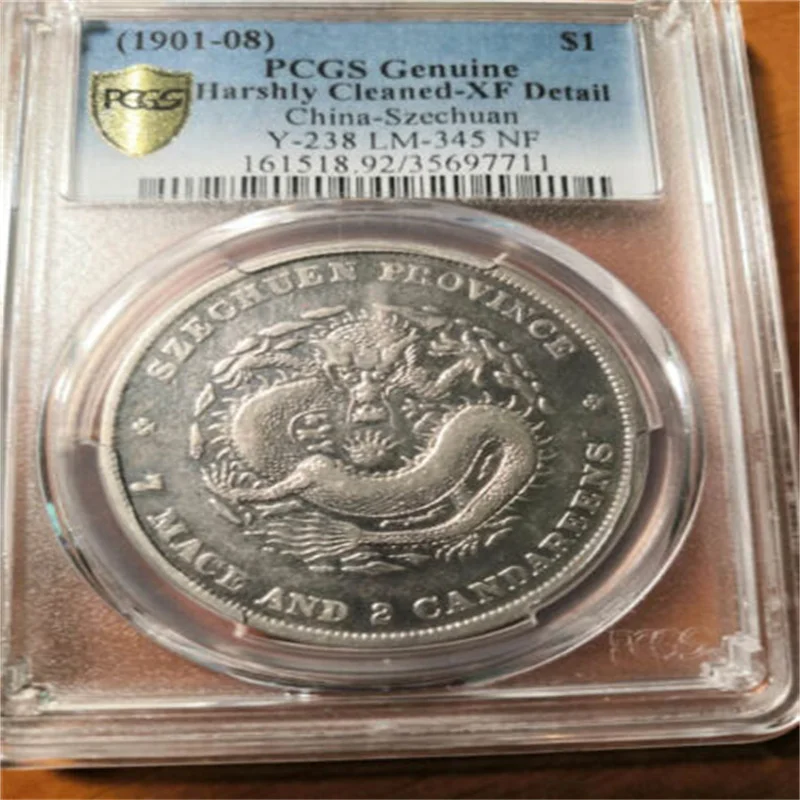 1901-08 China Szechwan Guangxu bullions Dragon Dollar PCGS XFDETAIL Certified