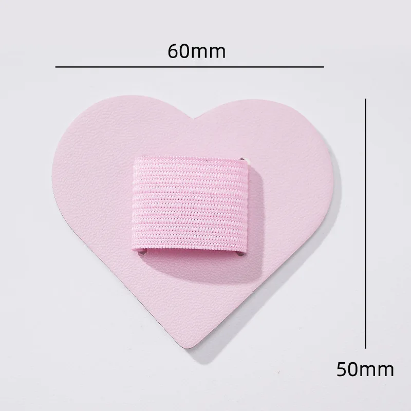 Portalápices autoadhesivo de cuero PU con forma de corazón, 2 piezas, para Bloc de notas, Accesorios para ordenador portátil, Clip elástico para bolígrafo, inserto de bolígrafo, bucles para cuaderno