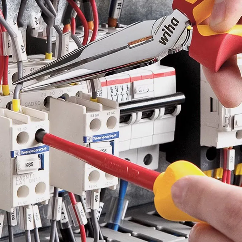 

Изолированная прямая отвертка Wiha Electrician с тонким стержнем, 3,5 мм, 1000 В, VDE, ручной инструмент, отвертка 35446