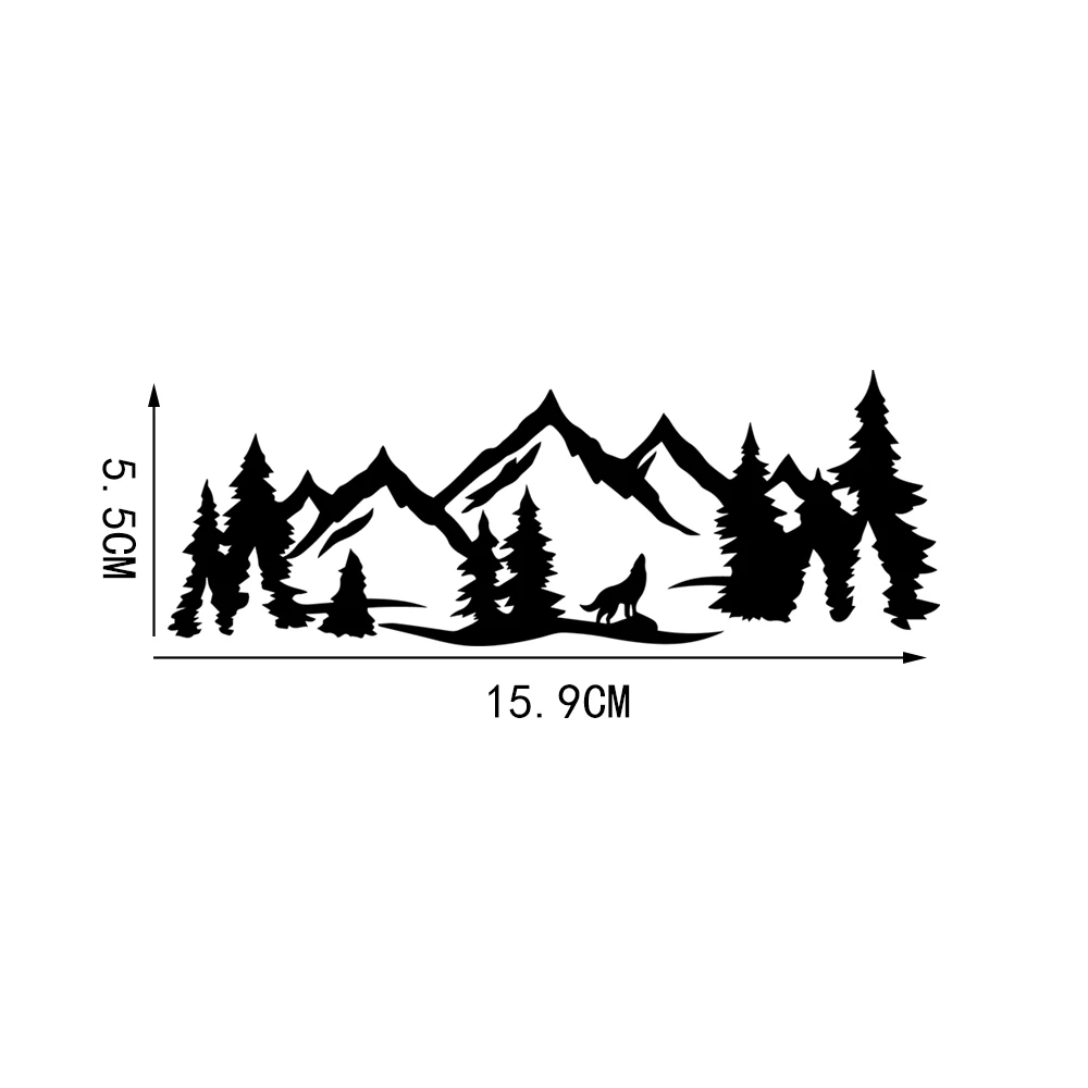 YJZT 15.9*5.5cm Wolf Mountain Forest Scene Camping Vinyl Decals Funny Car Stickers Window Bumper Decoration