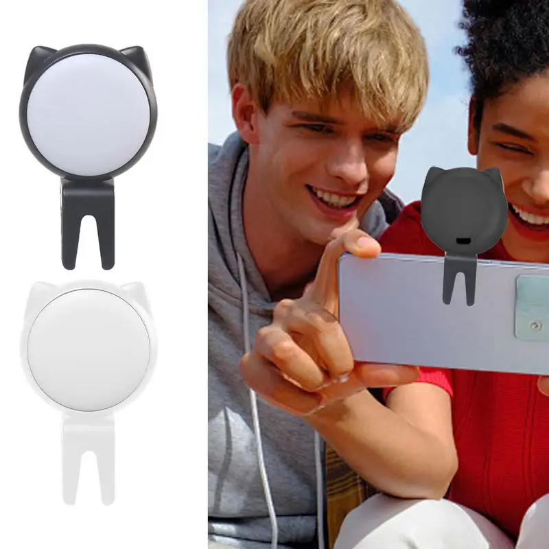 

Регулируемый светильник для селфи с кошачьими ушками, 3 режима, кольцевой светильник для селфи, заполняющий светильник для телефона, на батарейках, кольцевой светильник для селфи для планшета