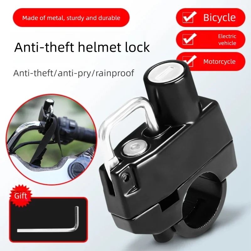 Anti-theft helmet lock for e-bikes and motorcycles – secure hook-style lock for securing helmets to electric scooters and motorb