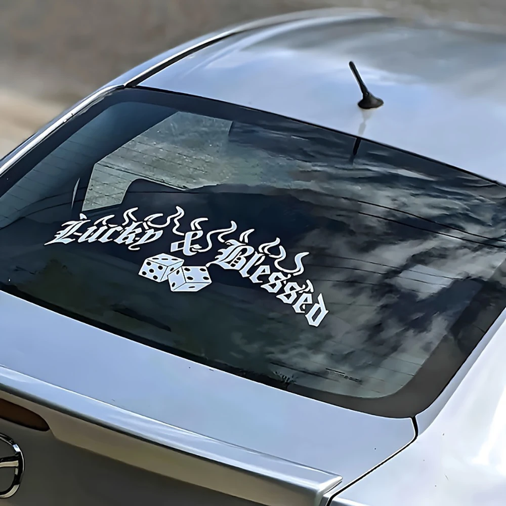 Luck And Blessings Car Sticker Windshield Rear Window Car Sticker Banner JDM Vinyl Graphics Exterior Accessories Vinyl Decals