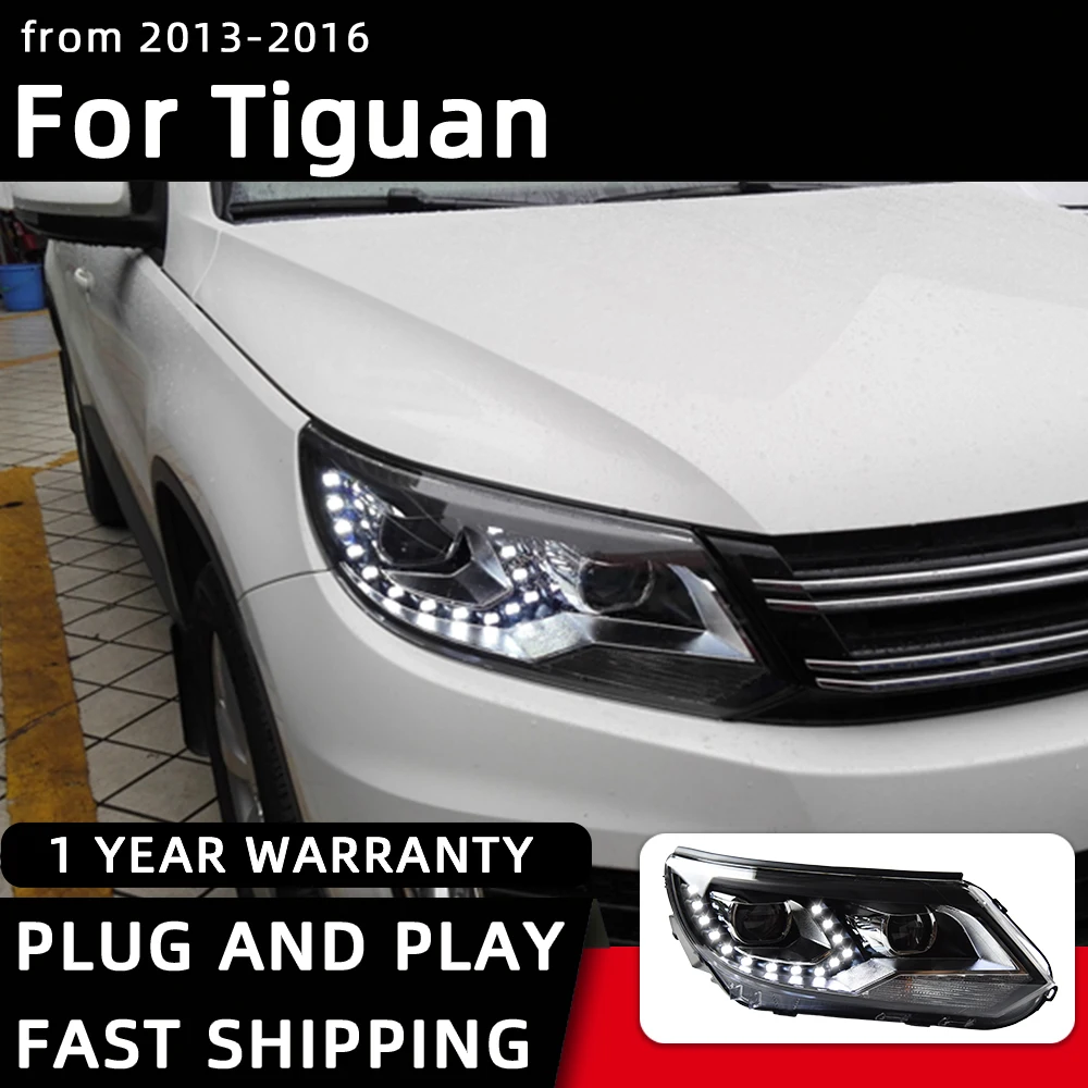 Headlight For VW Tiguan LED Headlights 2013-2016 Head Lamp Car Styling DRL Signal Projector Lens Automotive Accessories Front