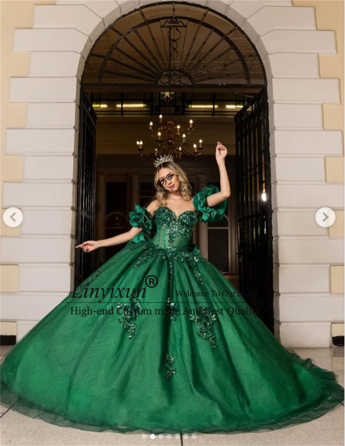 

Бальное платье Quinceanera Платья с аппликациями Кружева 3D Цветок Индивидуальные с открытыми плечами Мексиканские сладкие 16 Vestidos De 15 VX anos