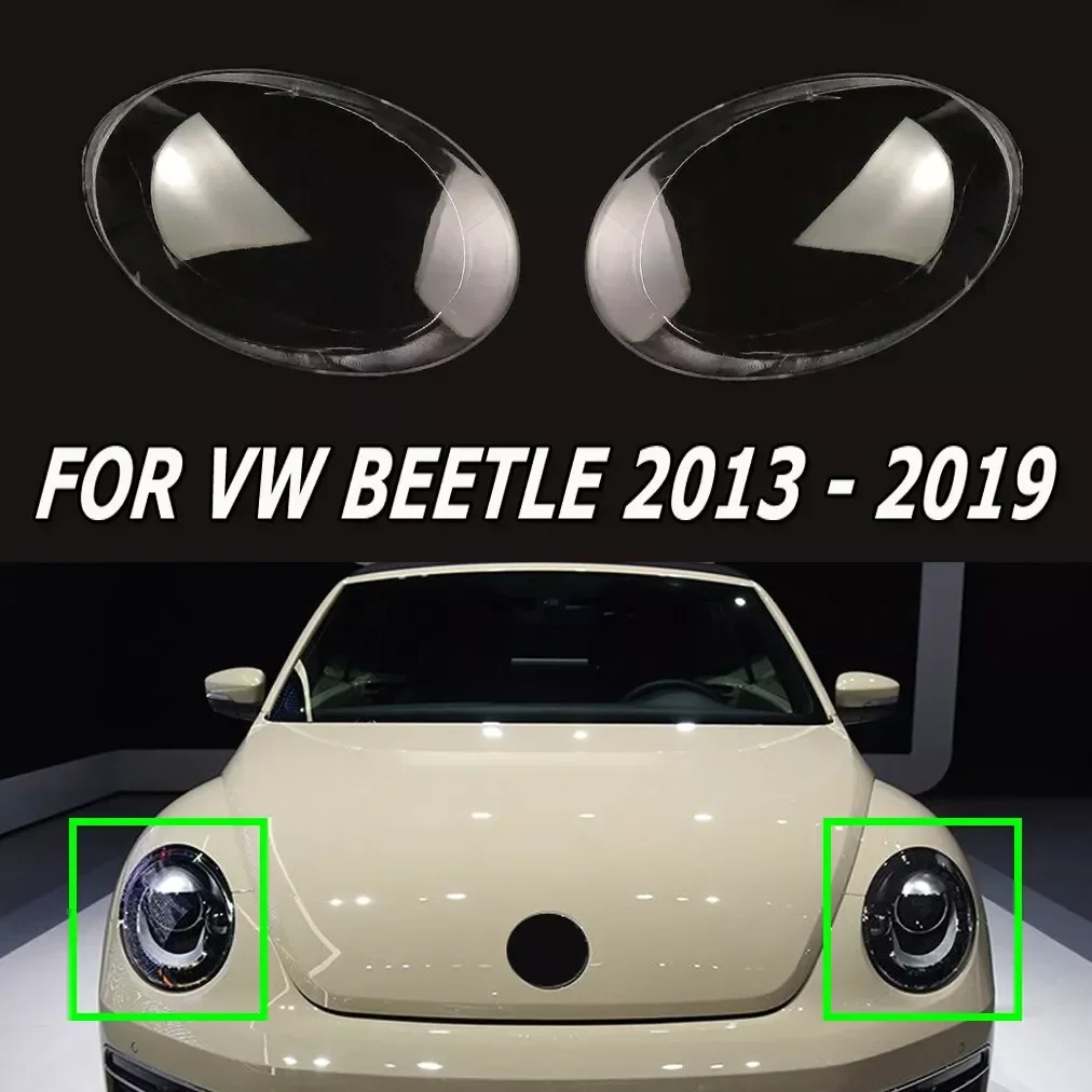 

Left/Right Car Front Headlamp Headlight Lens Cover For VW Beetle 2013-2020 Transparent Lampshade Clear Car Headlamp Shell