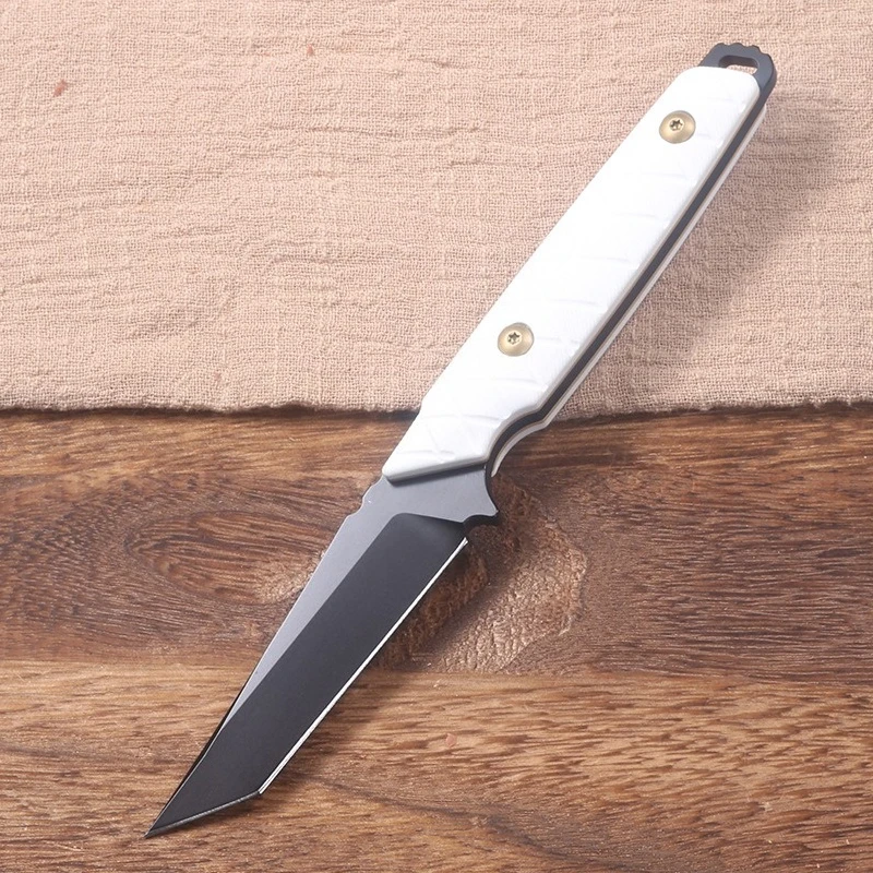 سكين خارجي متكامل D2 عالي الصلابة مع مقبض G10 شفرة ثابتة محمولة قاطعة الخبز مقشرة الفاكهة سكين قطع عملي