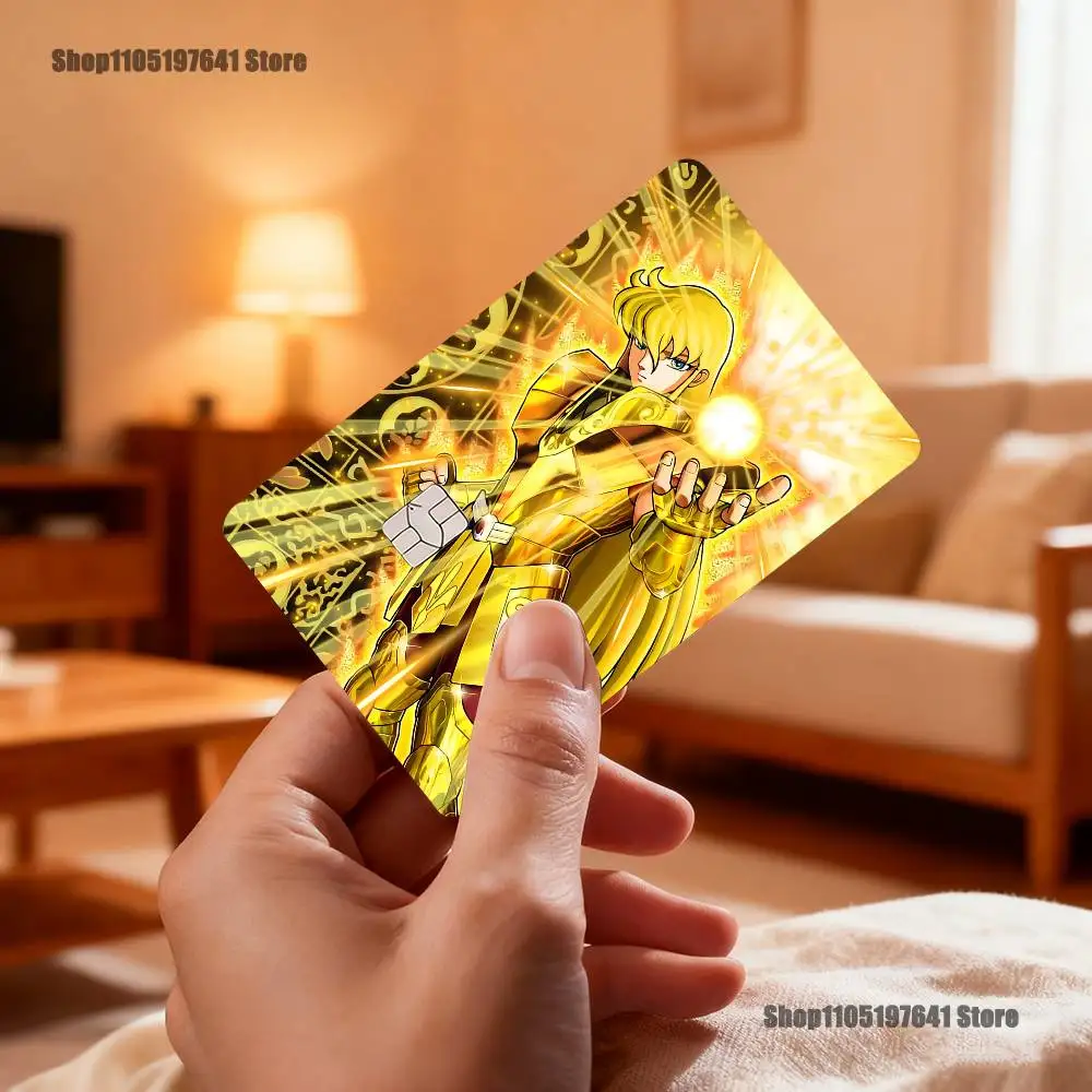 S-Saint Seiya Virgo Shaka Credit Card Skin Stickers For Bank Card Bus Metro Card Sticker Waterproof Women Gift