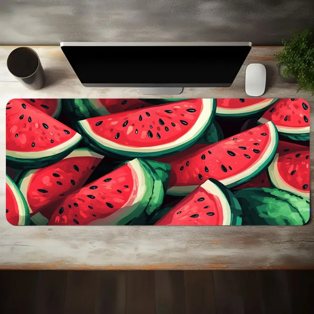 

Коврик для мыши для киберспорта с дизайном «Штабелированные ломтики арбуза», усиленные прошитые края, нескользящий, моющийся, для офиса, в подарок