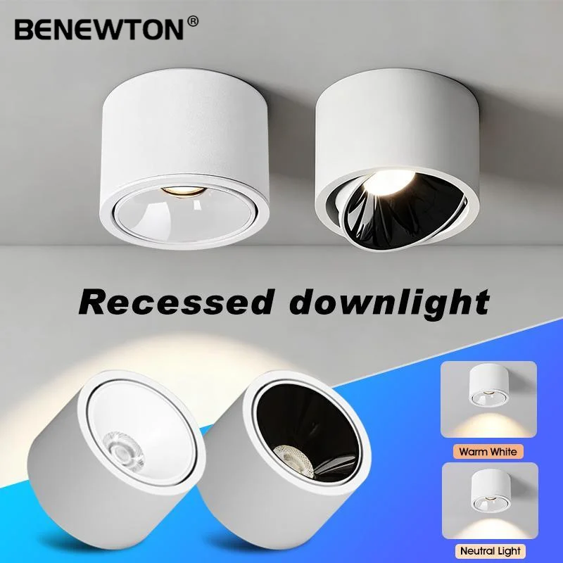 

LED Downlight Surface Mounted 7W Spotlight Anti Glare Ra98 Adjustable Angle Ceiling Light For Home Bedroom Living Room Study