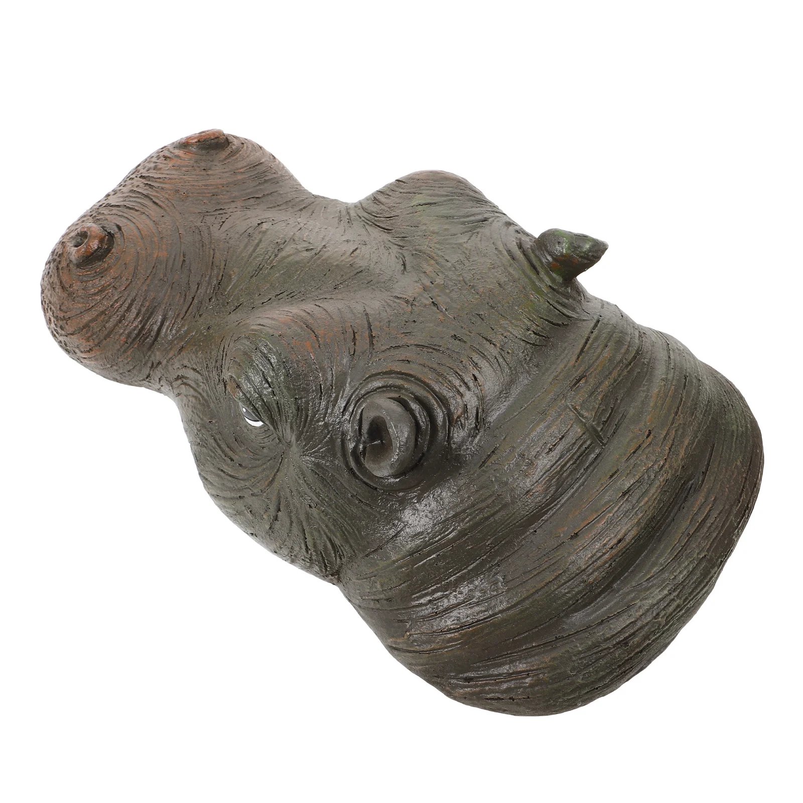 

Resin Hippo Head Decoration Floating Pond Yard Balcony Lightweight Durable Thanksgiving Christmas Gift Hippo Statue