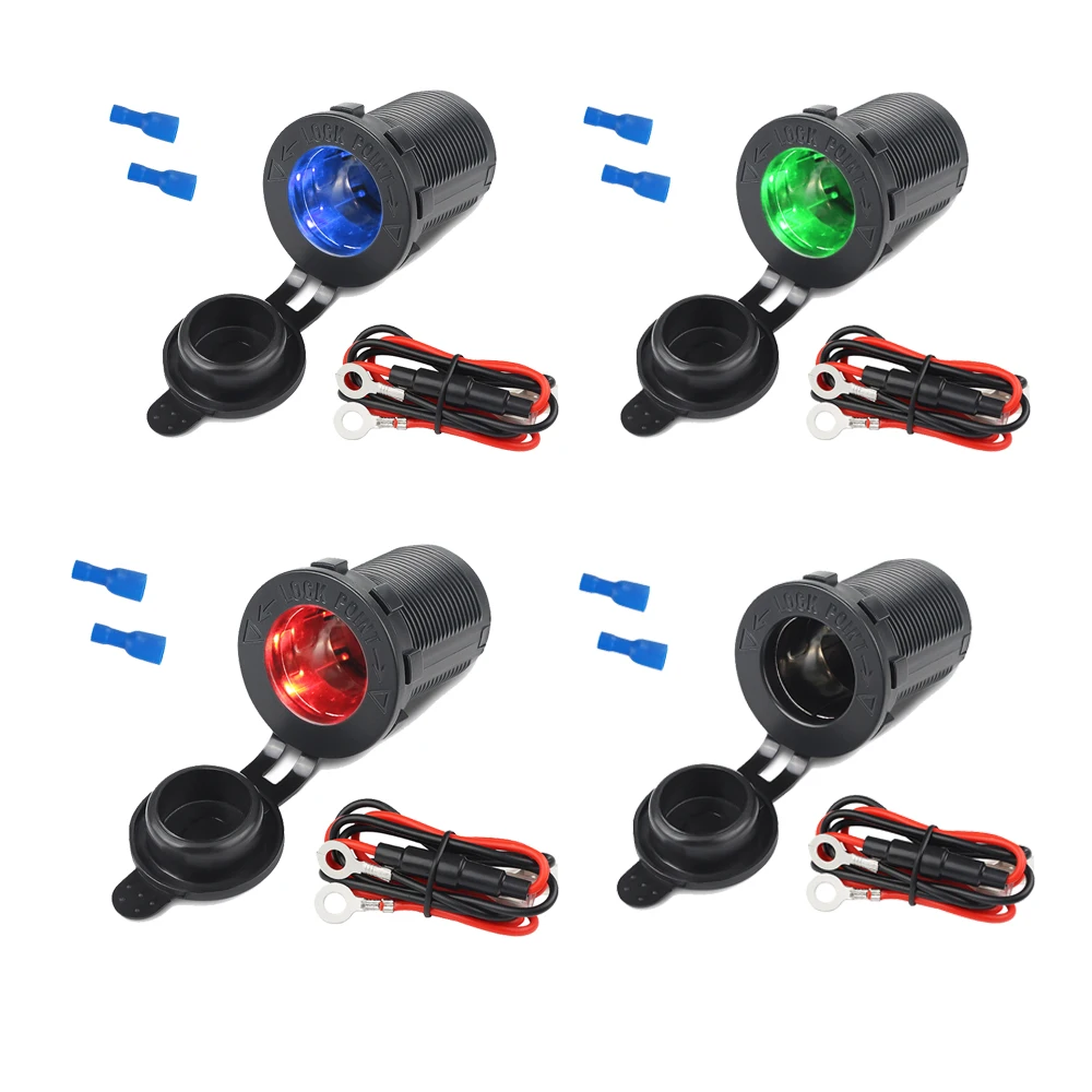 

12V Car Cigarette Lighter Socket Power Outlet Adapter Waterproof for Cars Boats Motorcycle Universal Adapter Plug Power Outlet