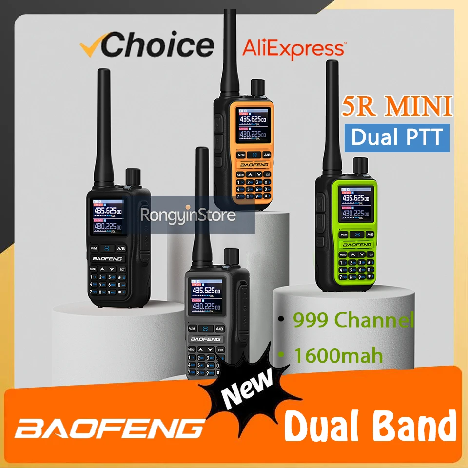 5R Mini Baofeng Walkie Talkie Dual PTT Bluetooth Tactical Emergency Use Pocket-Sized Professional Long Range Communicate Radios