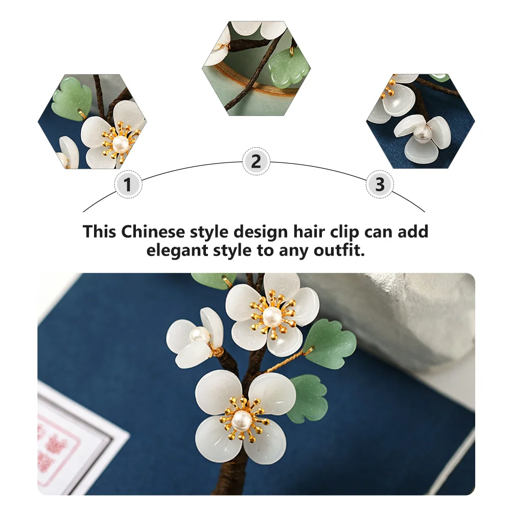 

1Pcs Floral Barrettes for Women Elegant Chinese Style Hairpin Bridal Party Daily Use Headwear Accessory Gift Bridal Hairpin