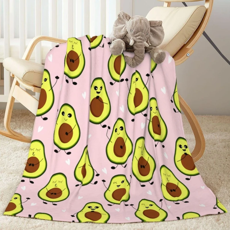لطيف الكرتون الأفوكادو نمط بطانية مضحك الأفوكادو لينة دافئ رمي بطانية ل أريكة الأريكة السرير قيلولة هدية دافئة للأطفال جميع الفصول #1