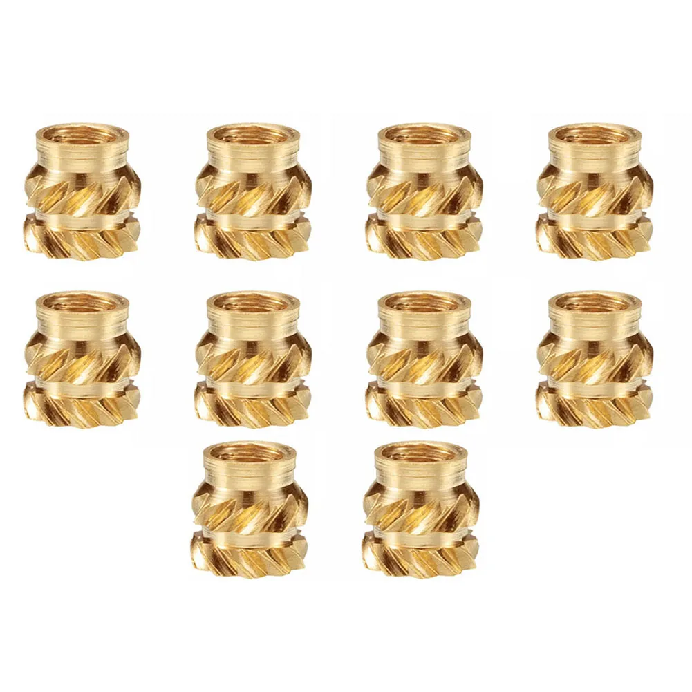 10Pcs Threaded Brass Inserts Metal Heat Set M2-M6 Screw Inserts For 3D Printing Threaded Insert Nut Kit