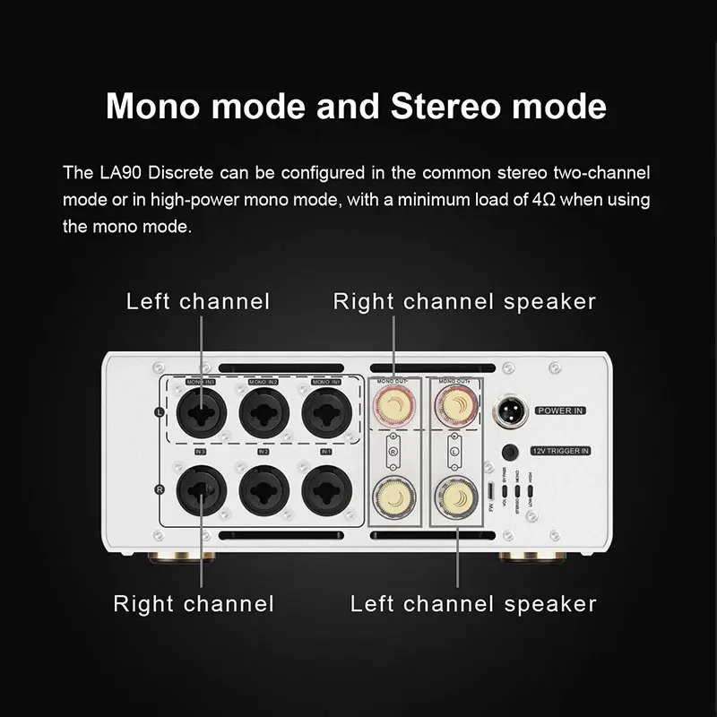 TOPPING LA90 디스크리트 하이 레졸루션 오디오 파워 앰프 NFCA 120W*2 스테레오 앰프 모노 220W 3x XLR TRS 밸런스드 입력 하이파이 앰프