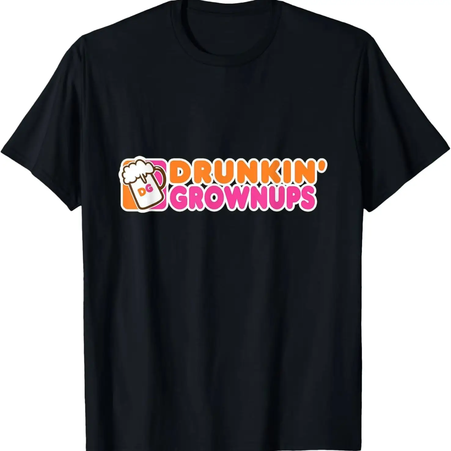 Drunk Humor Drunkin Grownups Funny Tees T Shirts For Men And Women 100% Cotton Trendy Y2K Short-Sleeve Tee – Soft, Quick-Drying,