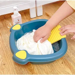 Washing Clothes Bucket Hand Wash Board Washboard Basin Wash Tub with Washboard for Hand Wash Clothes Underwear Blouses Home