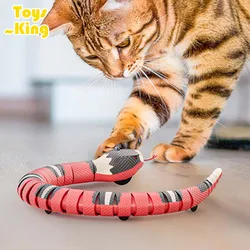 Interaktive Schlange Katze Teaser Pet Spielzeug Automatische Eletronic Kätzchen Spielzeug Usb Lade Induktion Hindernis Vermeidung Silber Ring Schlange