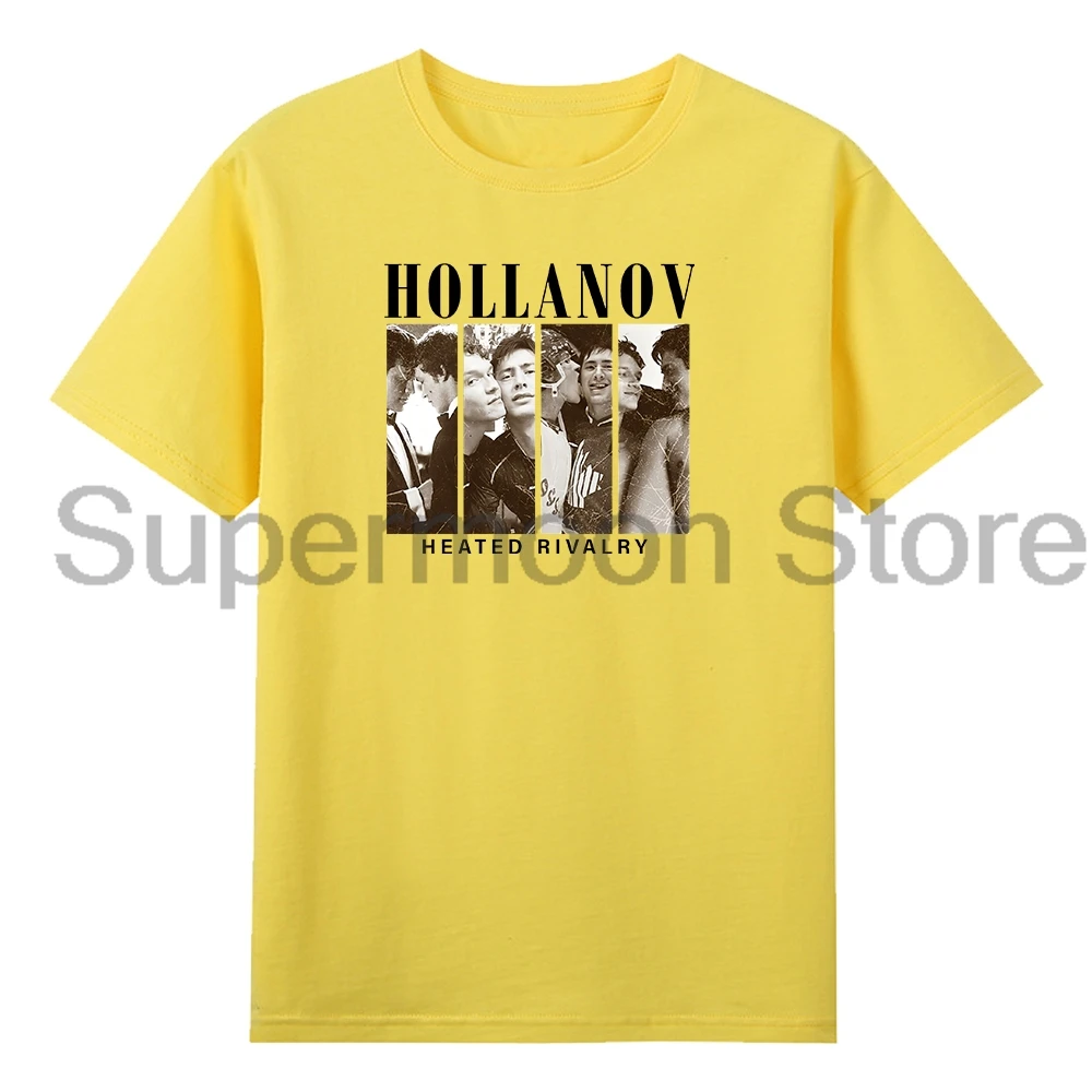 

Heated Rivalry Hollanov Vintage T-shirt Unisex Crewneck Short Sleeve Cotton Tee Women Men Streetwear Tops