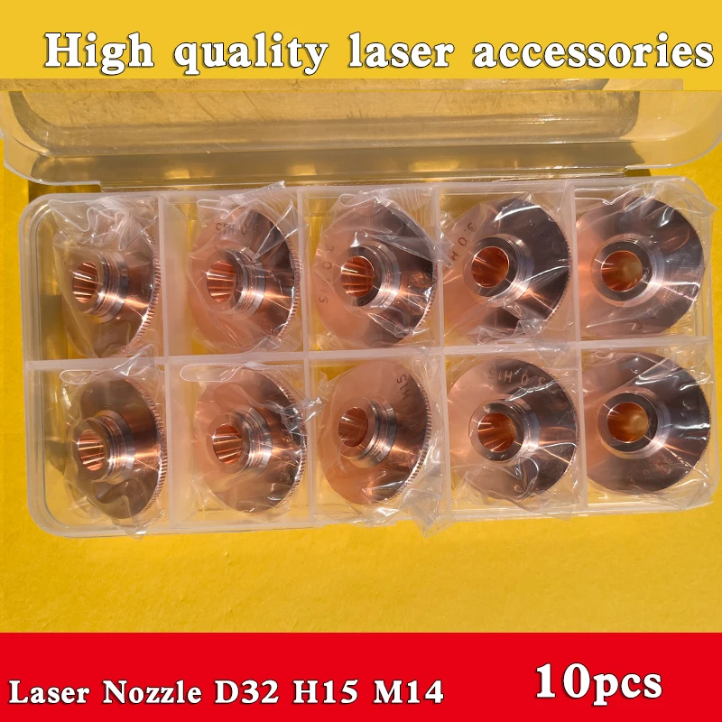 10 Stück Faserlaserdüsen, D32 M14 H15 Düsen 1.2 1.5 2.0 2.5 3.0 Einzel- und Doppeldüsen von Raytools WSX für Laserschneidmaschinen – Detail 1