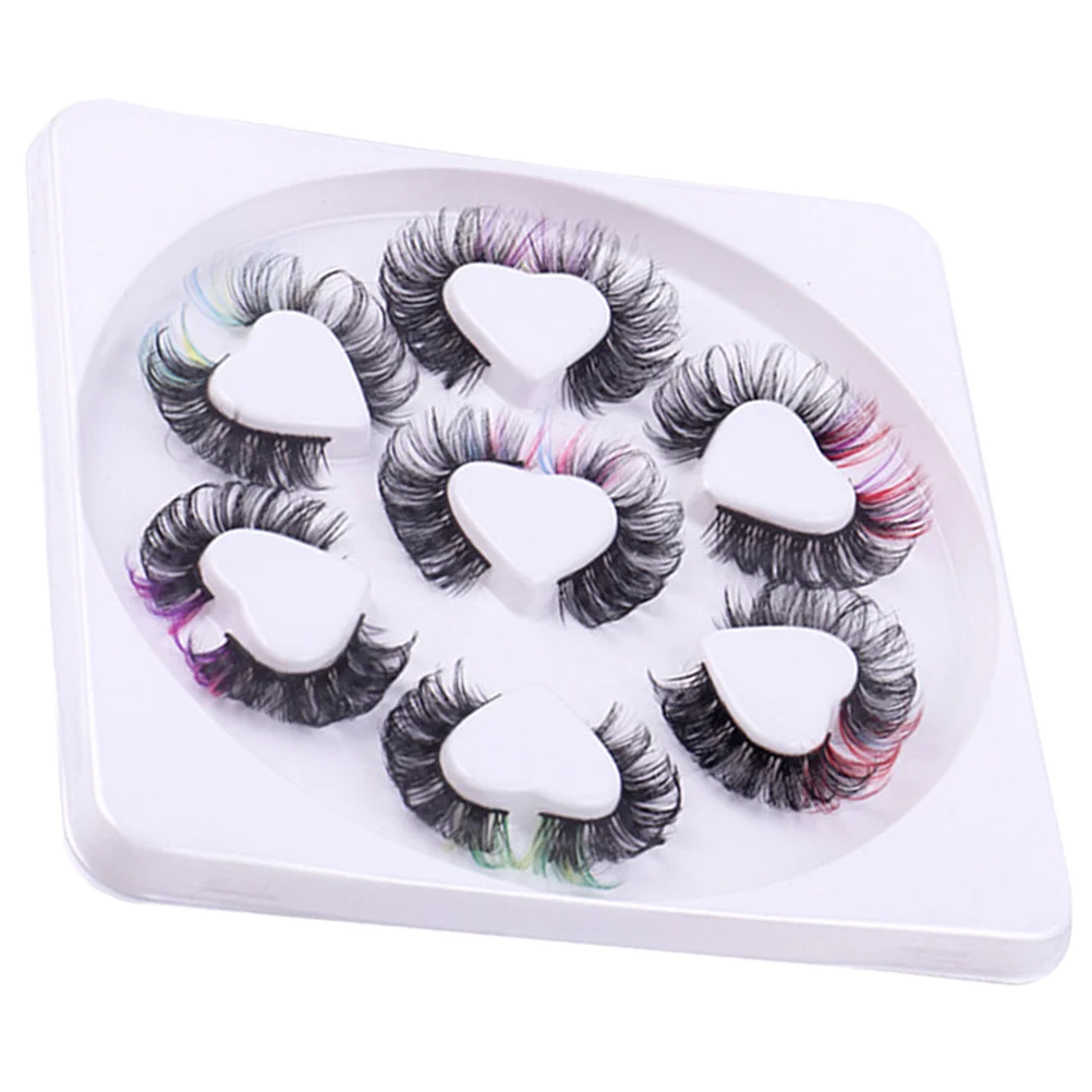 7 أزواج من الرموش الملونة الفردية الناعمة المريحة مجموعات الرموش الصناعية للحفلات التنكرية الراقصة الليلية ماكياج الزفاف رموش صناعية