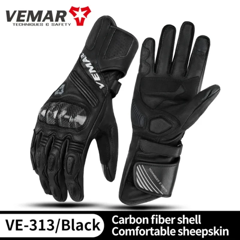 

Vemar stylish high-quality genuine leather motorcycle gloves comfortable sheepskin carbon fiber racing Guantes Moto four season