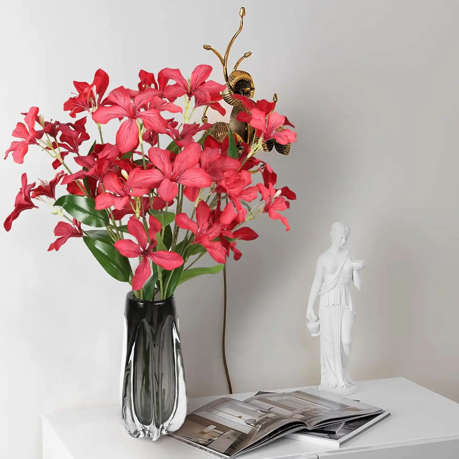 Künstliche Blumen, Seiden-Flammenorchidee, für Zuhause, Zimmer, Hochzeitskranz, Brautstrauß, Dekoration, Festival, Außenbereich, Garten, DIY-Geschenke, Requisiten – Detail 4