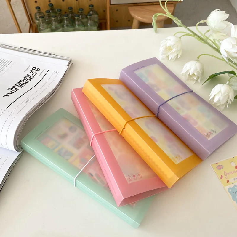 1Pc Double Multifunction30 Slots Stickers Collection Book Transparent Bandage Idol Postcards Storage Book Ticket Sorting Holder