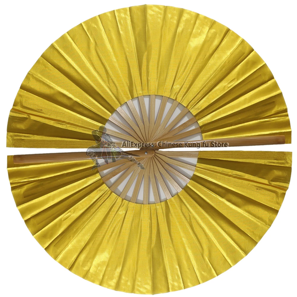 High Quality Bamboo Chinese Kung fu Fans Martial arts Tai Chi Fan Golden