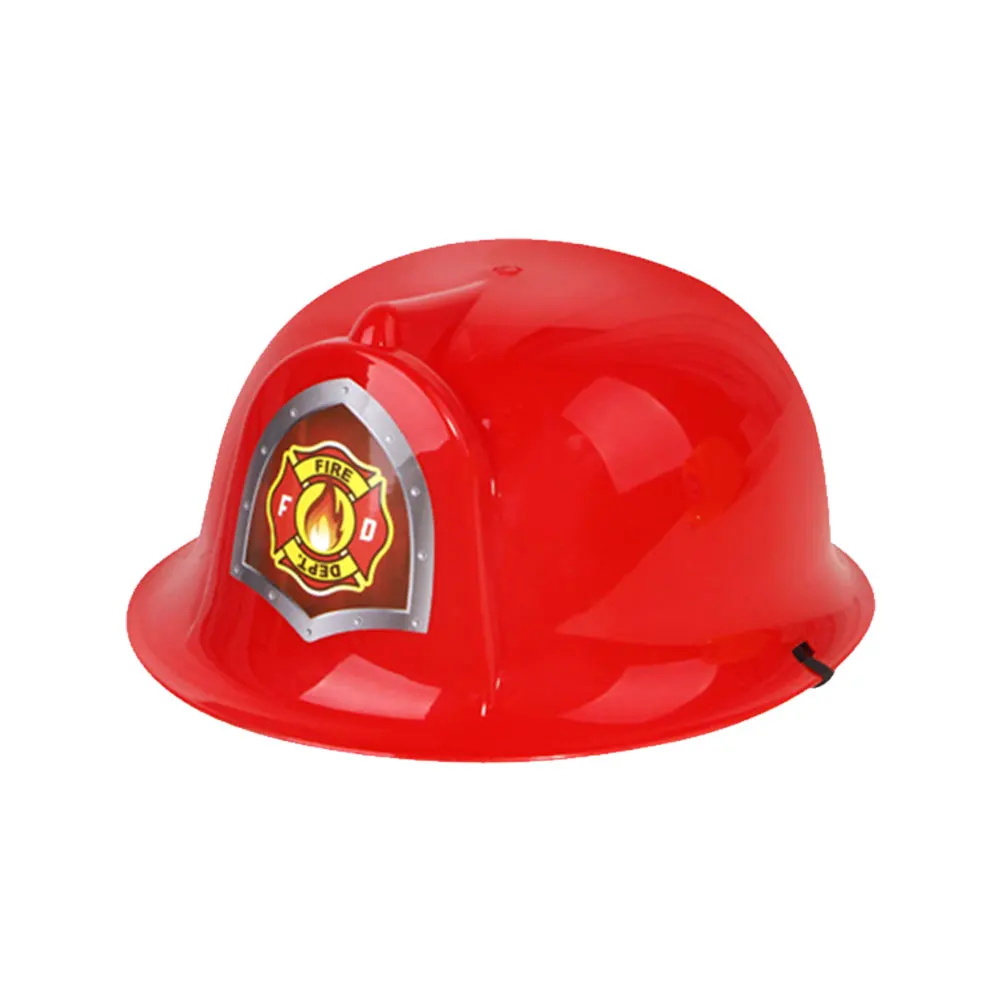 

12 Pcs Fire Hat Bright Red Adjustable SafetyHelmet Toy Kids Educational Creative Role Play Construction Thinking Fun Gift