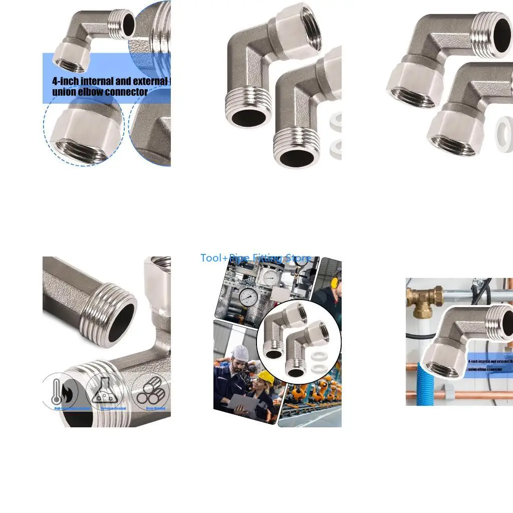F92B 2pcs Stainless Steel 90 Degree Pipe Elbow 1/2Inch Male Female Thread Connection