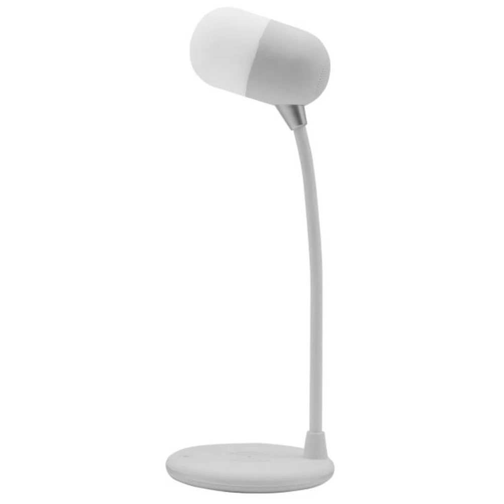 

Led Desk Lamp for Qi Wireless Smart Charger Home Office Bedside Table Night Lamp Bluetooth Connected Speaker White