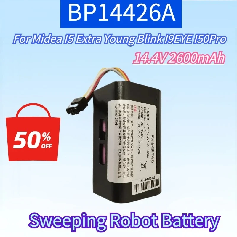 

BP14426A 14.4V 2600mAh 37.44Wh Sweeping Robot Battery Packs for Midea I5 Extra Young Blink I9EYE I50Pro Rechargeable Battery