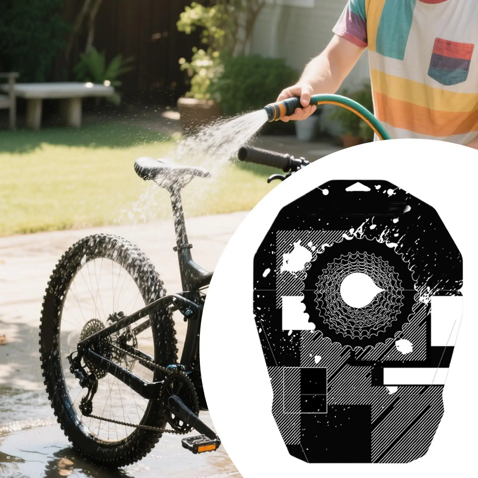 

Cycle Wash Cover Protective Bike Brake Disc Cover Lightweight Waterproof Easy-To-Clean Protector for Oil Stain Prevention