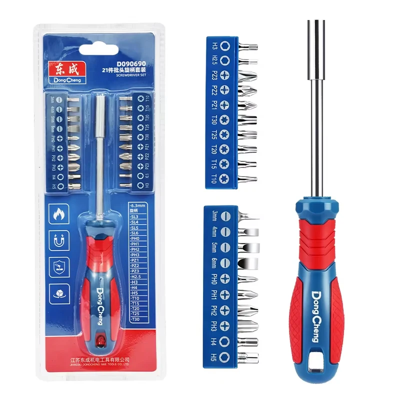 21-delige schroevendraaierset met sterke magnetische precisiegereedschappen en handvat voor reparatie van elektronica, laptops, telefoons, mobieltjes en computers.