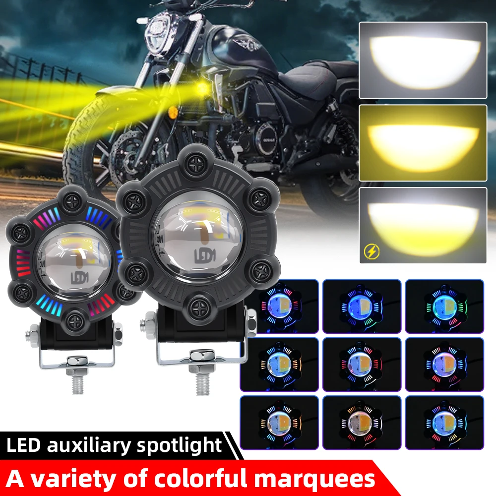 EURS S28 3570 6 ZES 5-mode motorcycle spotlight 6000K 60W 6000LM high brightness driving light suitable for Jeep SUV ATV 24V