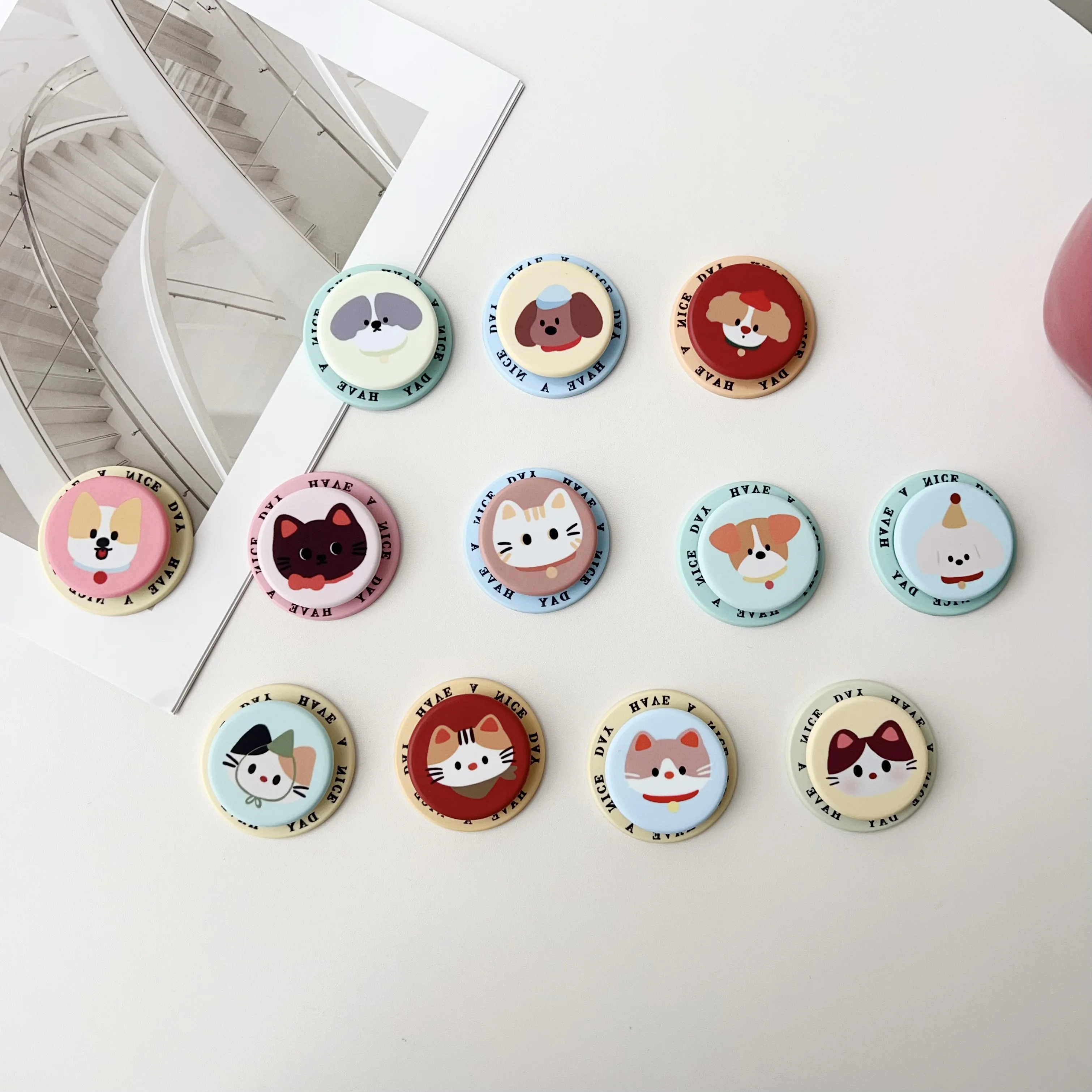 

INS корейские милые мультяшные животные для телефона Magsafe Griptok подставка для iPhone 16 17 Pro магнитный чехол для беспроводной зарядки кронштейн