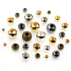 50-500pcs/lot 2-8mm Gold Silver Color Round Spacer Beads Ball End Seed Metal Beads For DIY Jewelry Making Findings Accessories