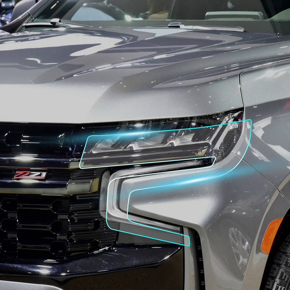 

KUNGKIC TPU для Chevrolet Tahoe 2021-2023 Защитная пленка для фар краски прозрачная пленка против царапин предварительно срезанная PPF прозрачная оригинальная