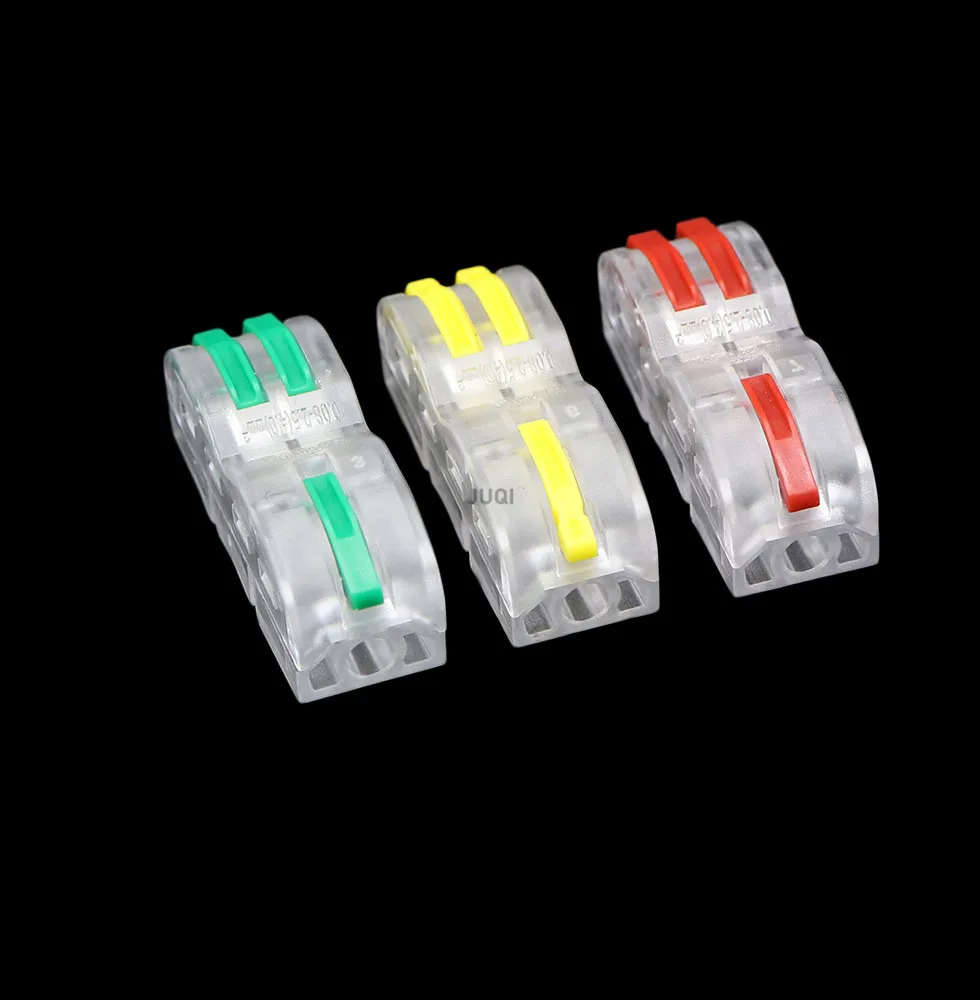 1 input 2 output quick Spliceable splicing wiring Connectors Universal Compact Conductor Spring Push-in Terminal Block