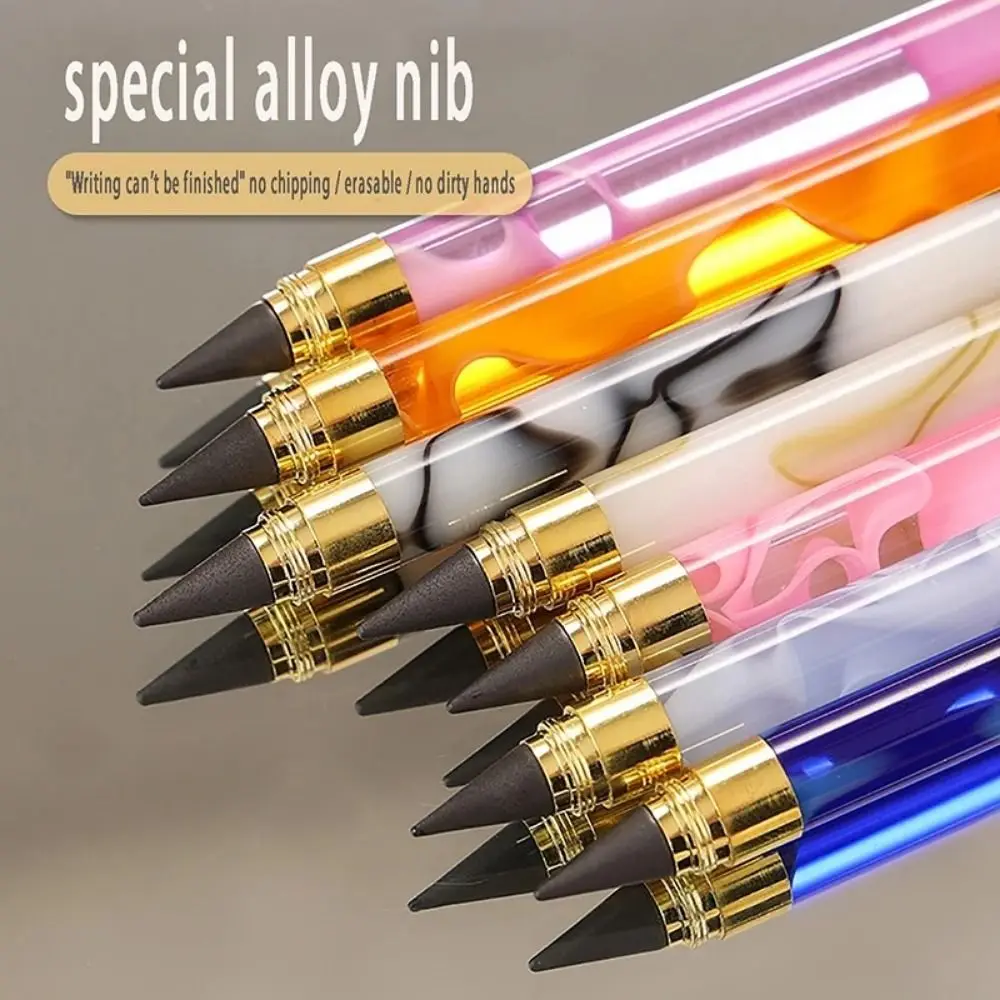 Replaceable Pen Durable Non Damaging No Ink Infinite Writing Sketching Stationery Acrylic Smoke Stick Pencil